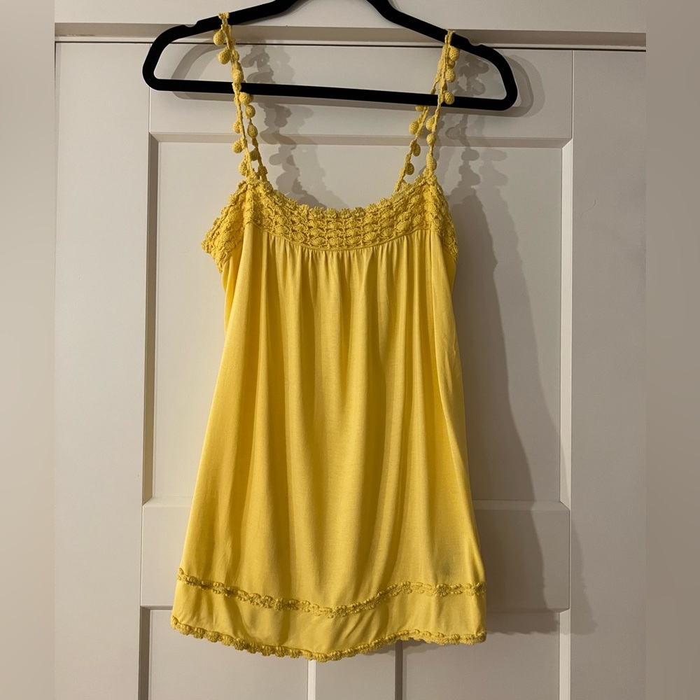 Juicy Couture Crochet Knit Yellow Tank Top, S